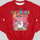 This Fur Mama Belongs To, Pet & Flowers, Personalized Dog & Cat Sweatshirt, Sweatshirt For Pet Lovers