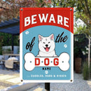 Beware Of The Dog, Dog Bone, Personalized Dog Breed Metal Sign, Metal Sign For Dog Lovers
