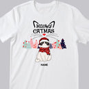 Meowy Catmas, Christmas Cat With Pine Trees, Personalized Cat Breeds T-shirt, Xmas Gifts For Cat Lovers, Christmas T-shirt