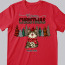 Meowy Christmas, Leopard & Plaid Christmas Trees, Personalized Cat Breeds T-shirt, T-shirt For Cat Lovers