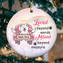 Loved Beyond Words Missed Beyond Measure, Dog On The Lovely Car With Hearts, Personalized Dog Christmas Ornament