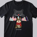 Meowy Catmas, Colorful Christmas Trees, Personalized Cat Christmas T-shirt, Gift For Cat Lovers