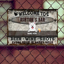 Welcome To My Bar Every Hour Is Happy, Dog & Beverage Sign, Personalized Dog Breeds Metal Sign, Bar Decor