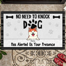 No Need To Knock Dogs Have Alerted Us Your Presence, Black Striped Doormat, Personalized Dog Breeds Doormat