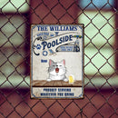 Backyard Poolside Good Friends Good Times Proudly Serving Whatever You Bring, Personalized Cat Breeds Metal Sign