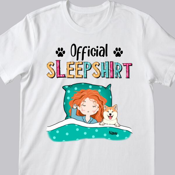 Official Sleep Shirt, Girl And Her Dogs, Personalized Dog Breeds T-shirt, Gift For Dog Lovers