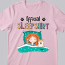 Official Sleep Shirt, Girl And Her Dogs, Personalized Dog Breeds T-shirt, Gift For Dog Lovers