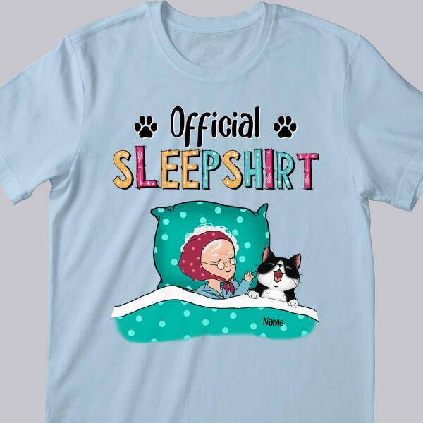 Cat Official Sleepshirt, Old Lady With Her Cats, Personalized Cat Breeds T-shirt, Gift For Cat Lovers