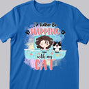I'd Rather Be Napping With My Cat, Girl & Cats, Personalized Cat Breeds T-shirt, Gifts For Cat Lovers