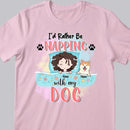 I'd Rather Be Napping With My Dog, Girl & Dogs, Personalized Dog Breeds T-shirt, Gifts For Dog Lovers