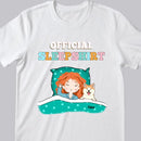 Official Sleep Shirt, Chibi Girl With Her Dog, Personalized Dog Lovers T-shirt