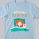 Official Sleep Shirt, Chibi Girl With Her Dog, Personalized Dog Lovers T-shirt