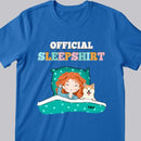 Official Sleep Shirt, Chibi Girl With Her Dog, Personalized Dog Lovers T-shirt