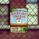 Welcome To Our Backyard Tiki Bar Our Little Piece Of Paradise, Hawaii Style Sign, Personalized Dog Breeds Metal Sign