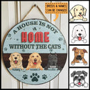 A House Is Not A Home Without The Dogs, Blue Pastel Retro Style, Personalized Dog Lovers Door Sign