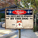 Notice All Guests Must Be Approved By The Dogs, Notice Sign, Personalized Dog Breeds Metal Sign, Gifts For Dog Lovers