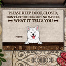 Please Keep Door Closed Don't Let The Dogs Out, Pawprints Doormat, Personalized Dog Breeds Doormat, Gifts For Dog Lovers
