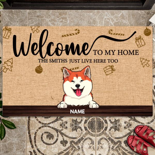 Welcome To Our Home The Humans Just Live Here Too, Welcome Doormat, Personalized Dog & Cat Doormat
