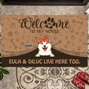 Welcome To Our House The Humans Live Here Too, Welcome Doormat, Personalized Dog Breeds Doormat