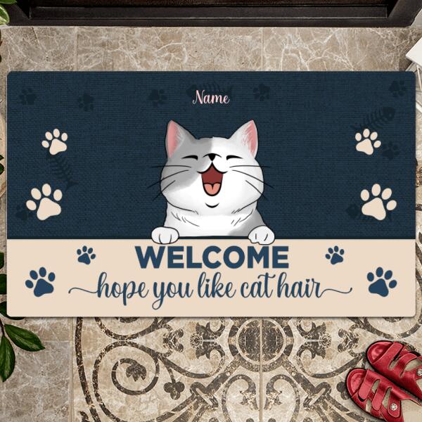 Welcome Hope You Like Cat Hair, Welcome Doormat, Personalized Cat Breeds Doormat, Gifts For Cat Lovers