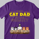 Best Cat Dad In The Galaxy, Custom Cat Dad With His Cats, Gift For Cat Lovers, Personalized Cat Breed T-shirt