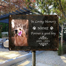 In Loving Memory, Pet Memorial, Custom Photo, Personalized Pet Name & Year Metal Yard Sign, Pet Loss Keepsake