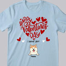 Happy Valentine's Day We Woof You, Heart T-shirt, Personalized Dog Breeds T-shirt, Gifts For Her, T-shirt For Dog Lovers