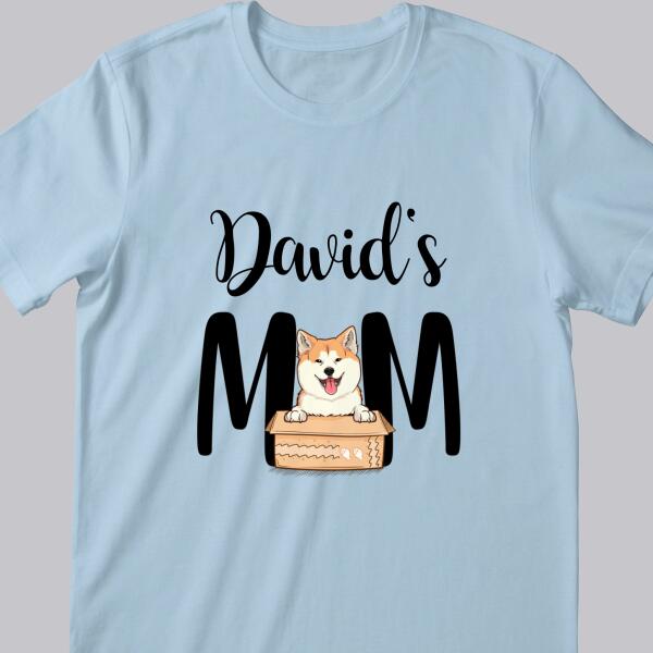 Dog's Mom, Dog In The Box, Custom Dog Name, Personalized Dog Breeds T-shirt, T-shirt For Dog Lovers