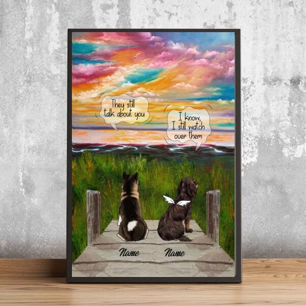 I Still Watch Over Them, Colorful Sky Pet Memorial, Personalized Dog & Cat Poster, Gifts For Loss Of Pet