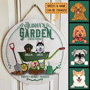 My Garden Fresh Produce Fruits Herbs Veggies, Dogs In The Wheelbarrow Door Hanger, Personalized Dog Breeds Door Sign