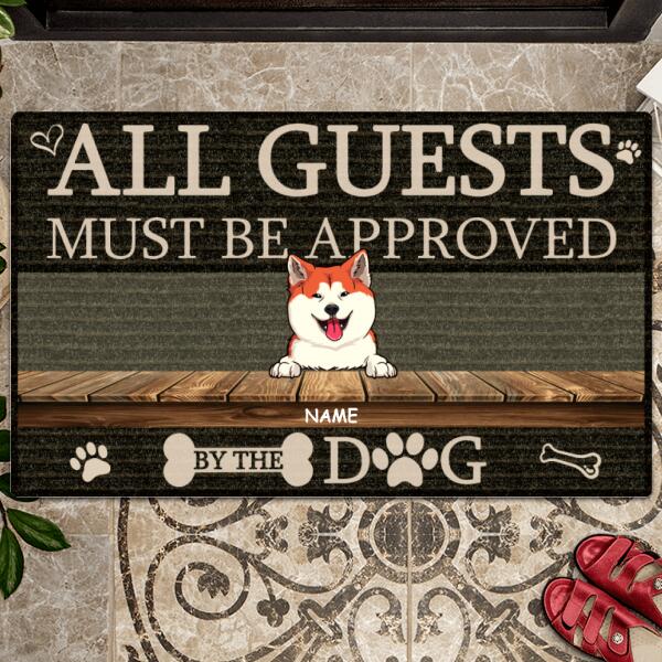 All Guests Must Be Approved B The Dogs, Black Doormat, Personalized Dog Breeds Doormat, Gifts For Dog Lovers