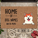 Home Of Dogs And His People, Personalized Dog Breeds Doormat, Gifts For Dog Lovers, Home Decor