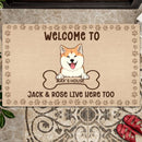 Welcome To My House The Humans Just Live Here Too, Dog & Bone, Welcome Doormat, Personalized Dog Breeds Doormat