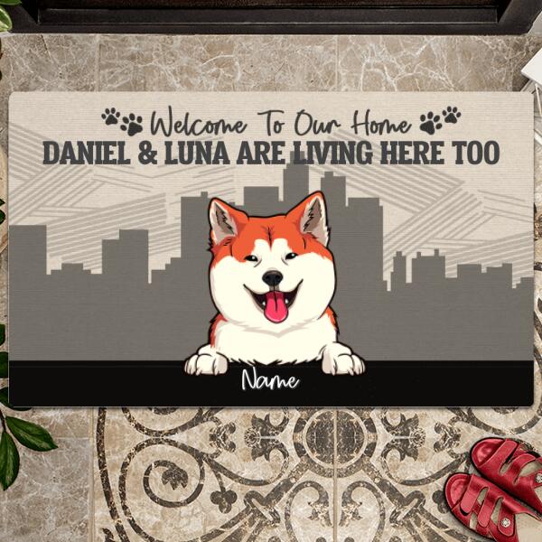Welcome To Our Home, Pet Lover Gift, Rustic Home Decor, Personalized Dog & Cat Breed Doormat
