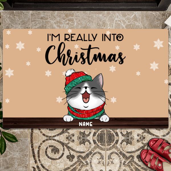 We're Really Into It, Snowflake, Personalized Cat Breeds Doormat, Christmas Home Decor, Xmas Gifts For Cat Lovers
