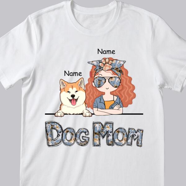 Dog Mom, Vintage Style, Dog Mom T-shirt, Dog Mom & Her Dogs, Gift For Dog Mom, Personalized Dog Lover T-shirt