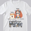 Rescue Mom, Vintage Style, Dog Mom T-shirt, Dog Mom & Her Dogs, Gift For Dog Mom, Personalized Dog Lover T-shirt