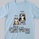 Best Cat Mom Ever, Vintage Style, Cat Mom T-shirt, Cat Mom & Her Cats, Personalized Cat Lover T-shirt