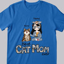 Best Cat Mom Ever, Vintage Style, Cat Mom T-shirt, Cat Mom & Her Cats, Personalized Cat Lover T-shirt