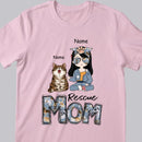 Rescue Mom, Vintage Style, Cat Mom T-shirt, Cat Mom & Her Cats, Personalized Cat Lover T-shirt