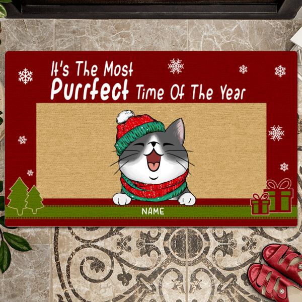 It's The Most Purrfect Time Of The Year, Personalized Cat Breeds Doormat, Christmas Home Decor, Gifts For Cat Lovers