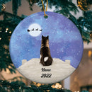 Dog & Galaxy Planet, Personalized Dog Breeds Circle Ceramic Ornament, Gifts For Dog Lovers, Christmas Home Decor