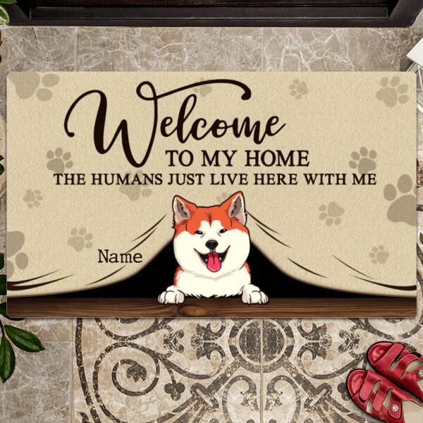 Pets Welcome Mat, Dog And Cat Portrait Doormat, Housewarming Gift, Pet Lovers Gift, Personalized Cats And Dogs Doormat