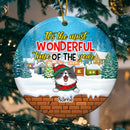 It's The Most Wonderful Time Of The Year, Personalized Cat Breeds Circle Ceramic Ornament, Xmas Gifts For Cat Lovers