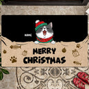 Merry Christmas, Christmas Things & Fish Bone, Personalized Cat Breeds Doormat, Gifts For Cat Lovers, Home Decor