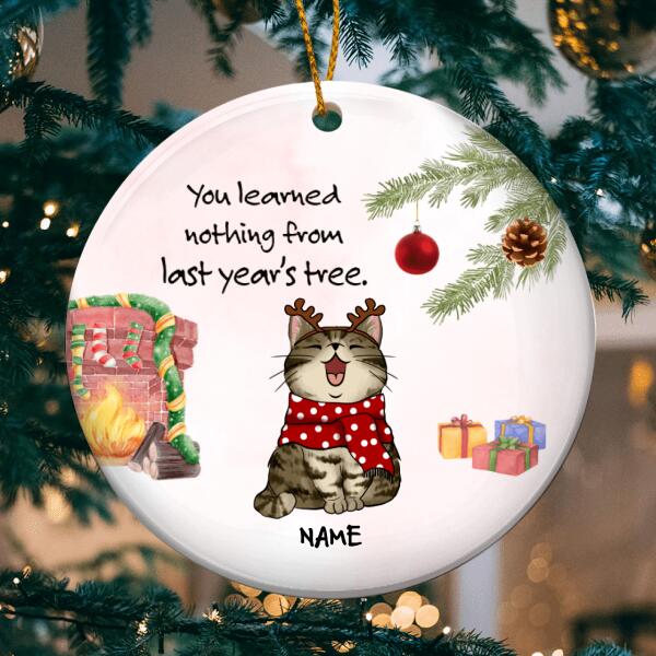 You Learned Nothing From Last Year's Tree, Personalized Cat Breeds Circle Ceramic Ornament, Xmas Gifts For Cat Lovers