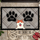 Food Or Water, Black Pawprints Doormat, Personalized Dog Breed Doormat, Gifts For Dog Lovers, Home Decor