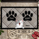 Food Or Water, Black Pawprints Doormat, Personalized Cat Breed Doormat, Gifts For Cat Lovers, Home Decor