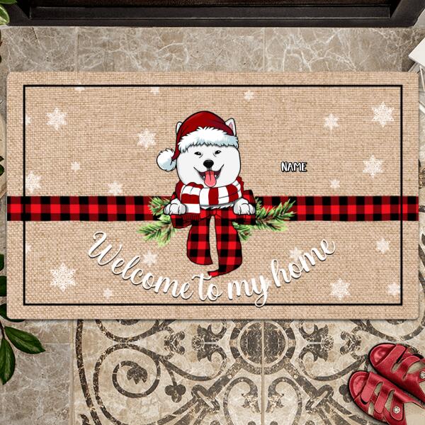 Funny Welcome Mat, Welcome To Our Home, Dog Lover Gift, Front Door Decor, Christmas Gift, Personalized Dog Lover Doormat