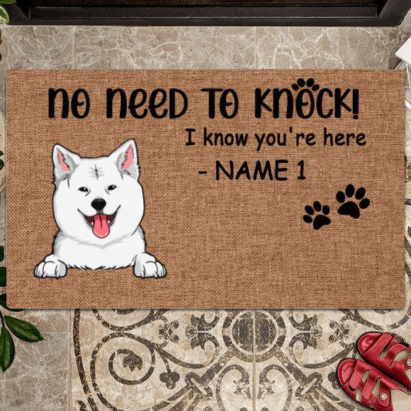 No Need To Knock, Dog Lover Gift, Funny Welcome Mat Dog, Rustic Home Decor, Personalized Dog Lovers Doormat